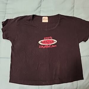 Women's Chase Authentic Crop Tee Dale Earnhardt fan, Sz. M Black